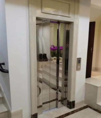 1.5m / s Thang máy chở khách dân dụng Cabin thang máy bằng thép không gỉ 400KG