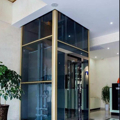1.5m / s Thang máy chở khách dân dụng Cabin thang máy bằng thép không gỉ 400KG